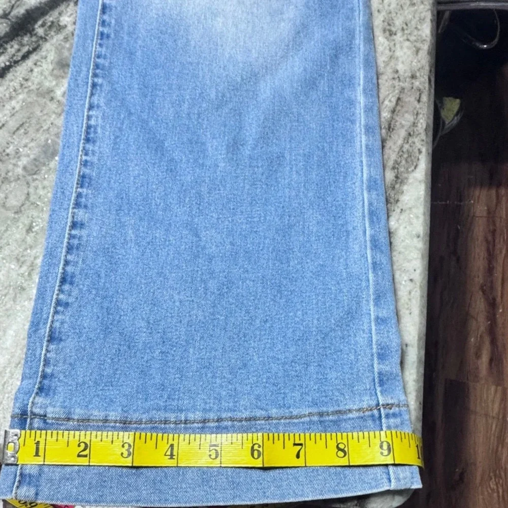 Sidefeel Jeans Womens‎ 8 Denim Light Wash Wide Leg Drawstring Boho Western Blue